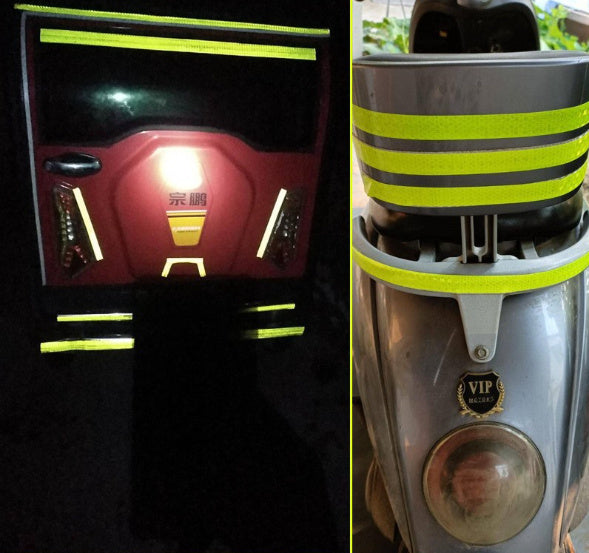 Solid Color Crystal Color Lattice Motorcycle Night Warning Reflective Stripe