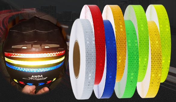 Solid Color Crystal Color Lattice Motorcycle Night Warning Reflective Stripe