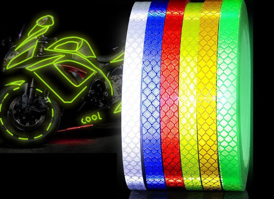 Solid Color Crystal Color Lattice Motorcycle Night Warning Reflective Stripe