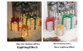 Led Christmas Gift Box Three-piece Set Lighting Chain Scene Layout Decorative Lights