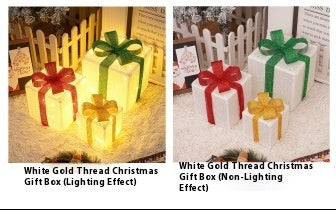 Led Christmas Gift Box Three-piece Set Lighting Chain Scene Layout Decorative Lights