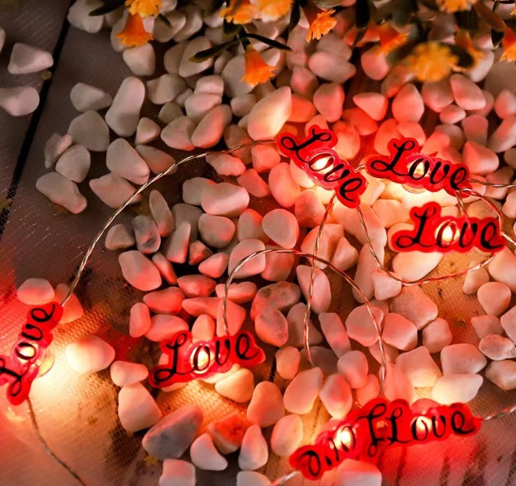 Led Copper Wire Light Love Red Lips Small Colored Lights Flashing Light Decoration Christmas Valentine's Day