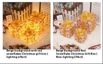 Led Christmas Gift Box Three-piece Set Lighting Chain Scene Layout Decorative Lights